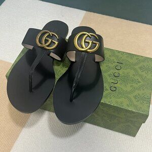 Authentic Gucci GG Women’s Black Sandal 💕SZ 39